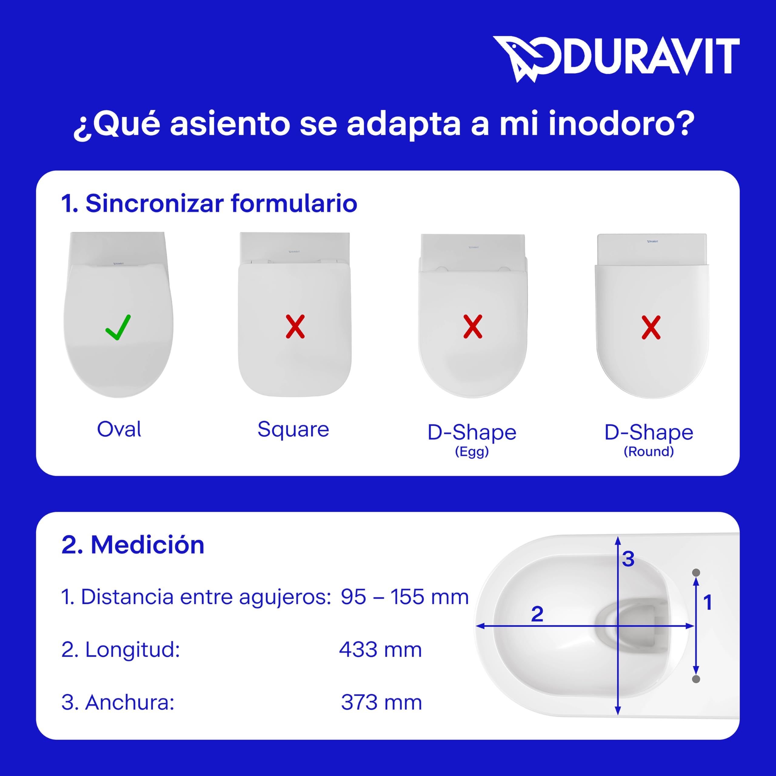 Duravit tapa wc universal, asiento de inodoro oval, tapa wc con doble mecanismo de cierre suave, tapadera wc Cierre rápido para facilitar la instalación, Fabricado en la UE, Blanco