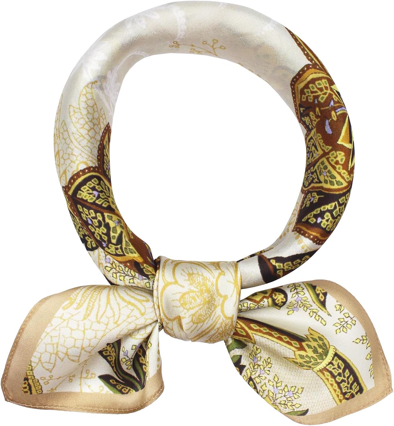 ANDANTINO100% Pure Mulberry Silk Scarf -21” Lightweight Small Square Neckerchief – Breathable Digital Printed Scarves with Gift Packed