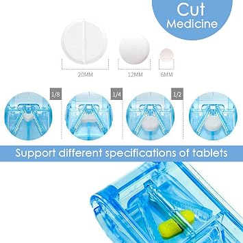 2 Pack Pill Crusher and Cutter, Pill Grinder for Vitamins and Tablets with Cleaning Brush and Durable Cutter (Green)