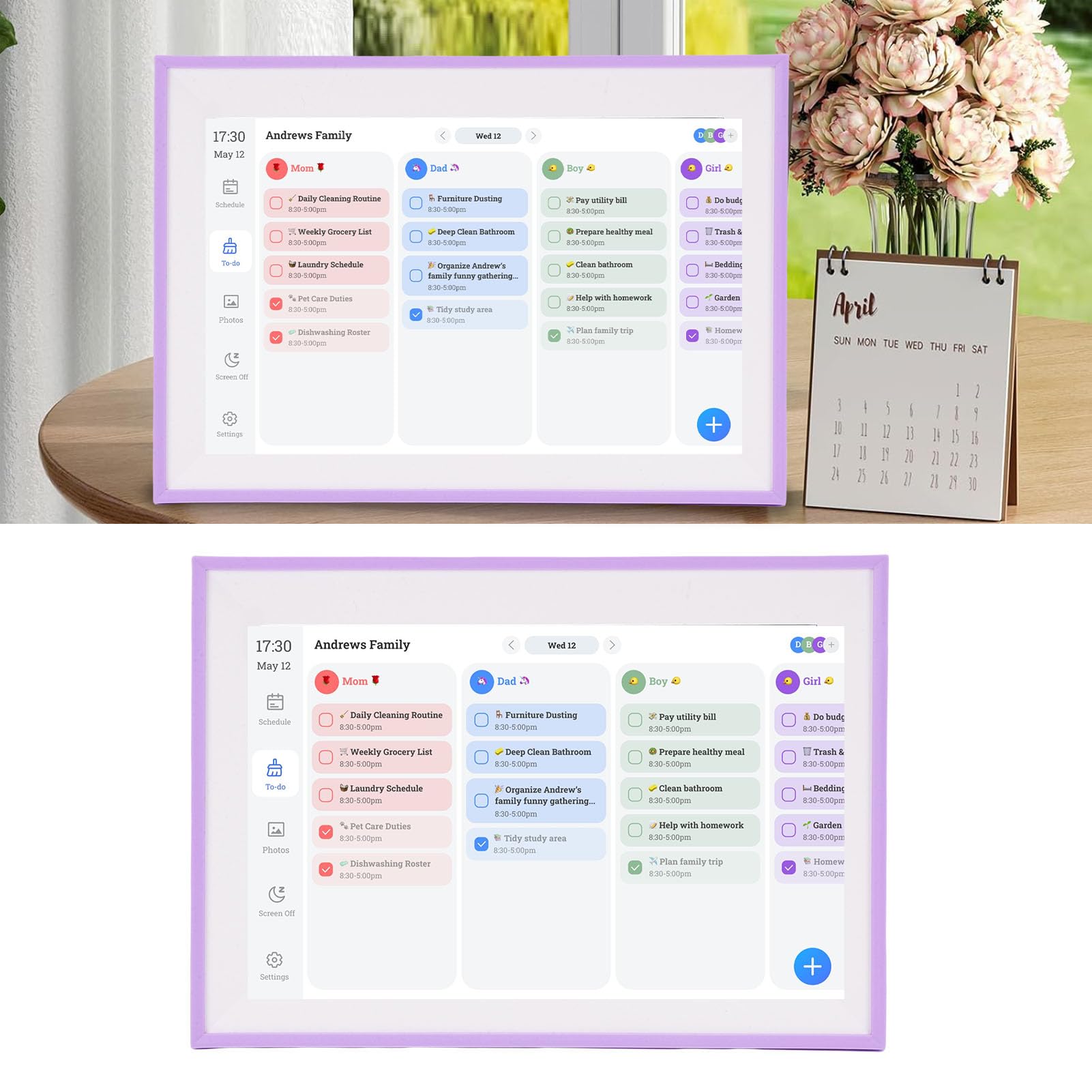 Fafeicy Calendario Digitale Intelligente da 10,1 Pollici, Calendario Elettronico Touch Screen LCD con Sincronizzazione WiFi e Pianificazione Familiare per l'organizzazione di Casa e Ufficio