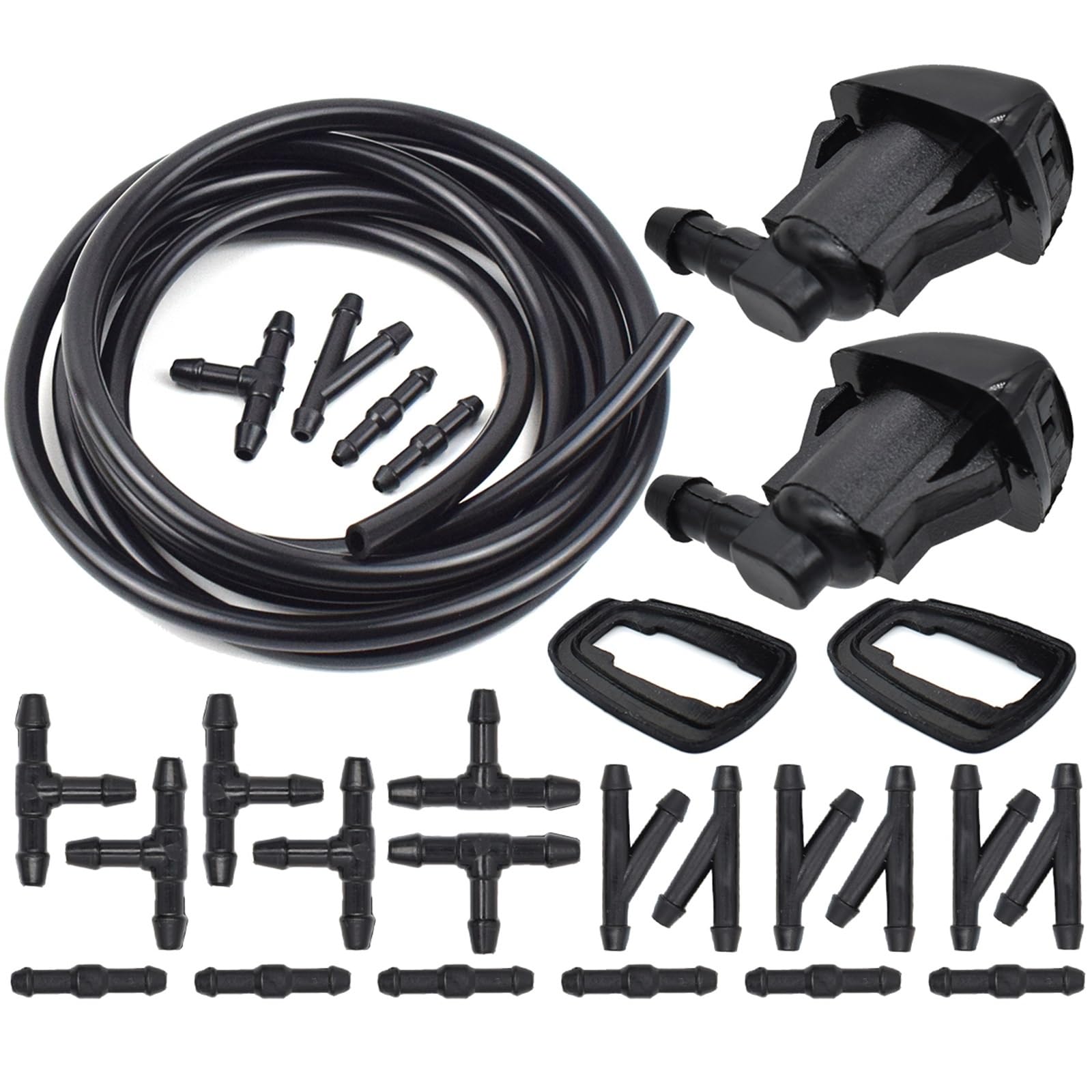 Zhlouytg With Regulator Fit For Jeep Grand For Dodge Durango Caravan Nitro 2X Front Windshield Wiper Washer Jet Nozzle Kit Front Windshield Spray Nozzles Washer Jet Kit
