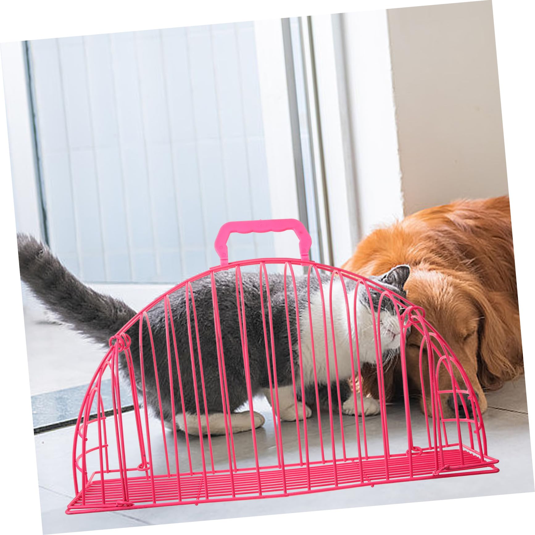 BESTonZON Großer Katzenkäfig aus Edelstahl mit Krallenschutz Atmungsaktivem Haustier Duschkäfig für Katzenpflege und Sicheres Baden zu Hause