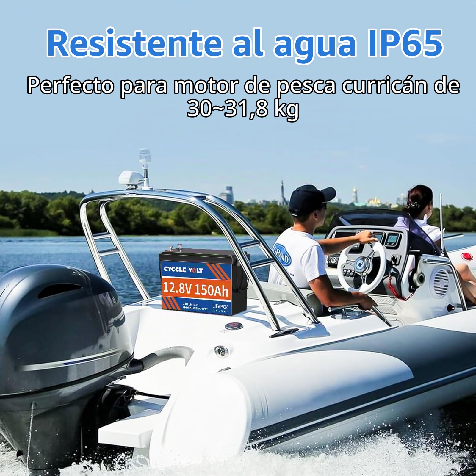 Batería de Litio 12V 150Ah LiFePO4 con Bluetooth BMS 100A, Protección Baja Temperatura,1920Wh, 15000 Ciclos, Batería Recargable para Energía Solar, Caravanas, Autocaravanas, Barcos, Camper