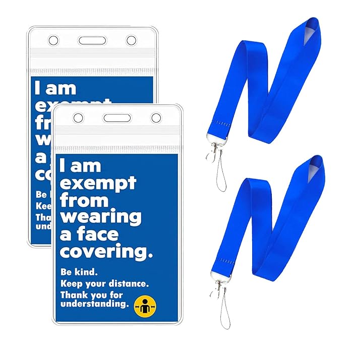 Buy Mask Exemption Card Lanyards, Exemption from Face Covering Badge