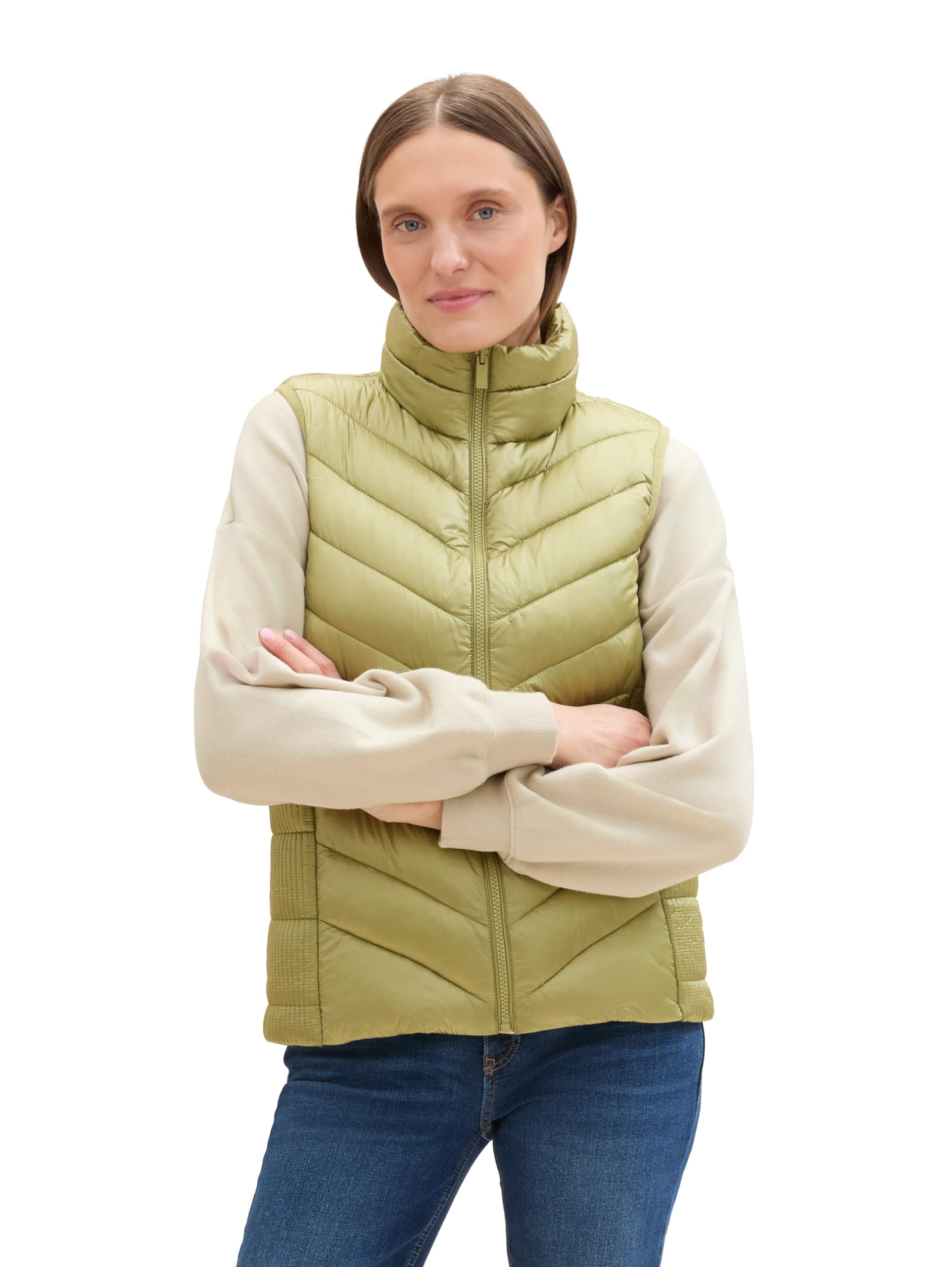 TOM TAILOR Damen 1041486 Weste mit Stehkragen (1er Pack)