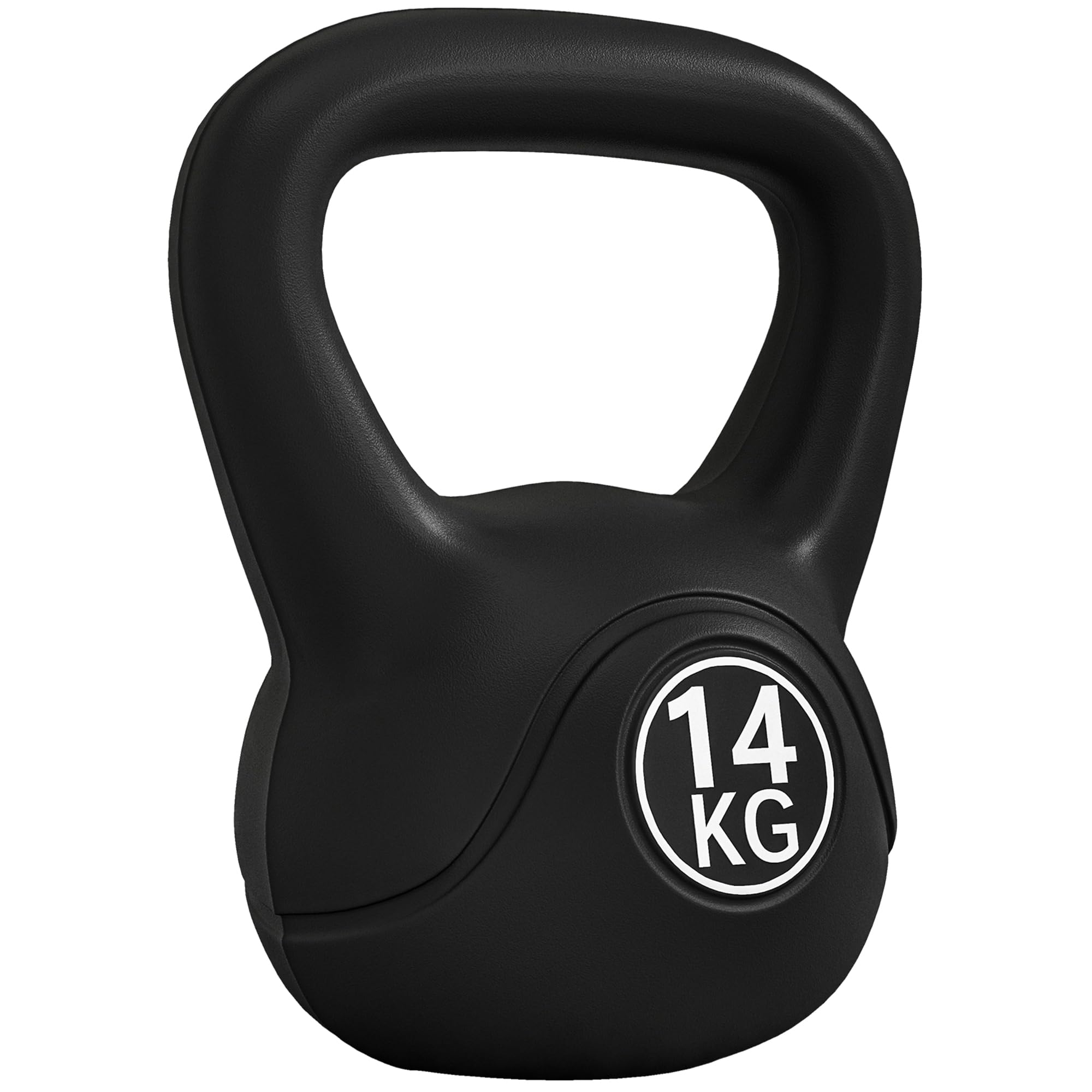 HOMCOM Kettlebell, hantle z ergonomicznym uchwytem, hantle kulkowe, trening siłowy, do fitnessu, na siłownię, czarny