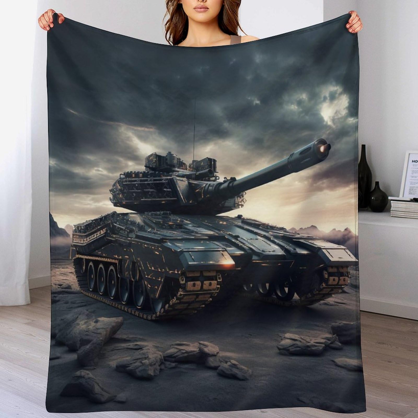 Polaire de flannel couverture char d'assaut douce 100x130