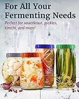 Vista 5 de Elementi Tapas de fermentación para tarros de masón, tapas de fermentación fáciles de usar para frascos Mason de boca ancha, haz un delicioso