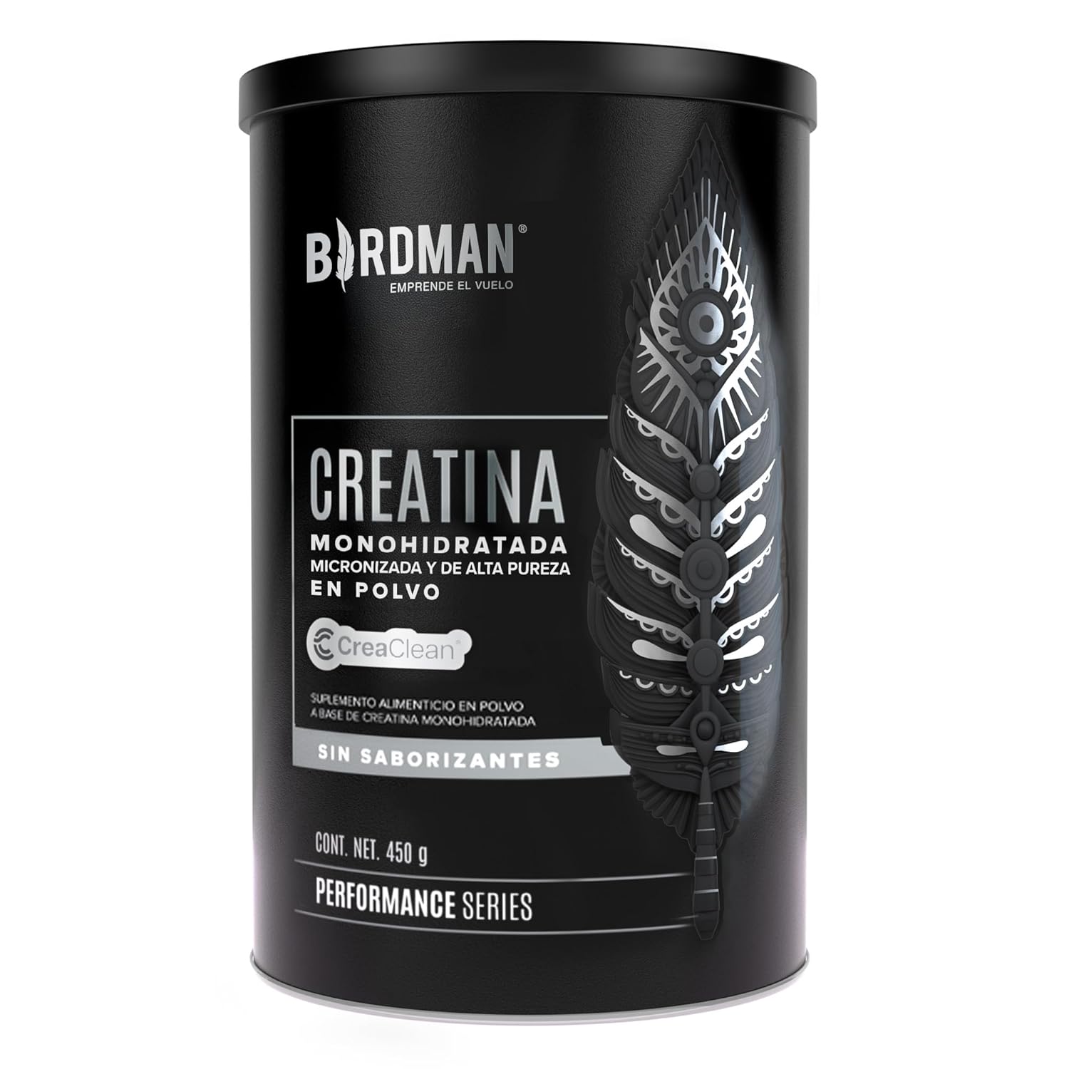 BIRDMAN Creatina Monohidratada de Alta Pureza En Polvo Sin Sabor, Preworkout, Alto Rendimiento | 90 Servicios | 450g.