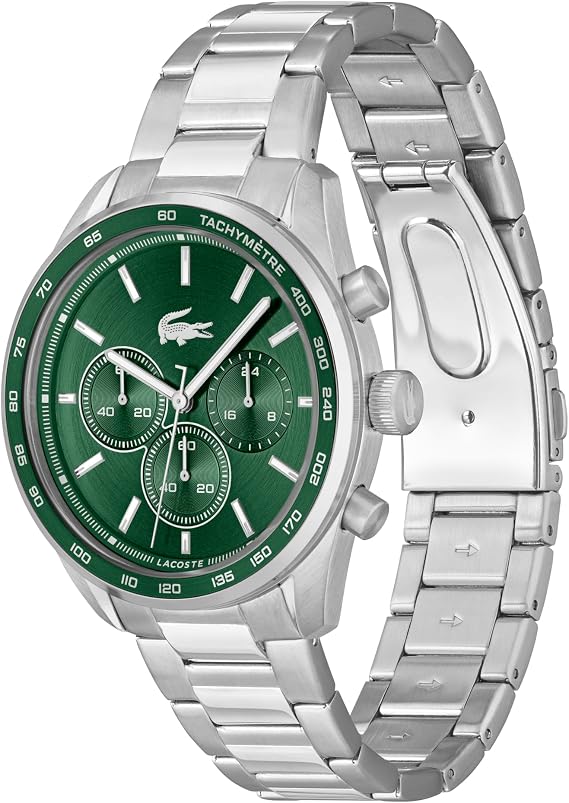 Lacoste Boston Chronograph Watch for Men with Stainless Steel or Leather Strap
