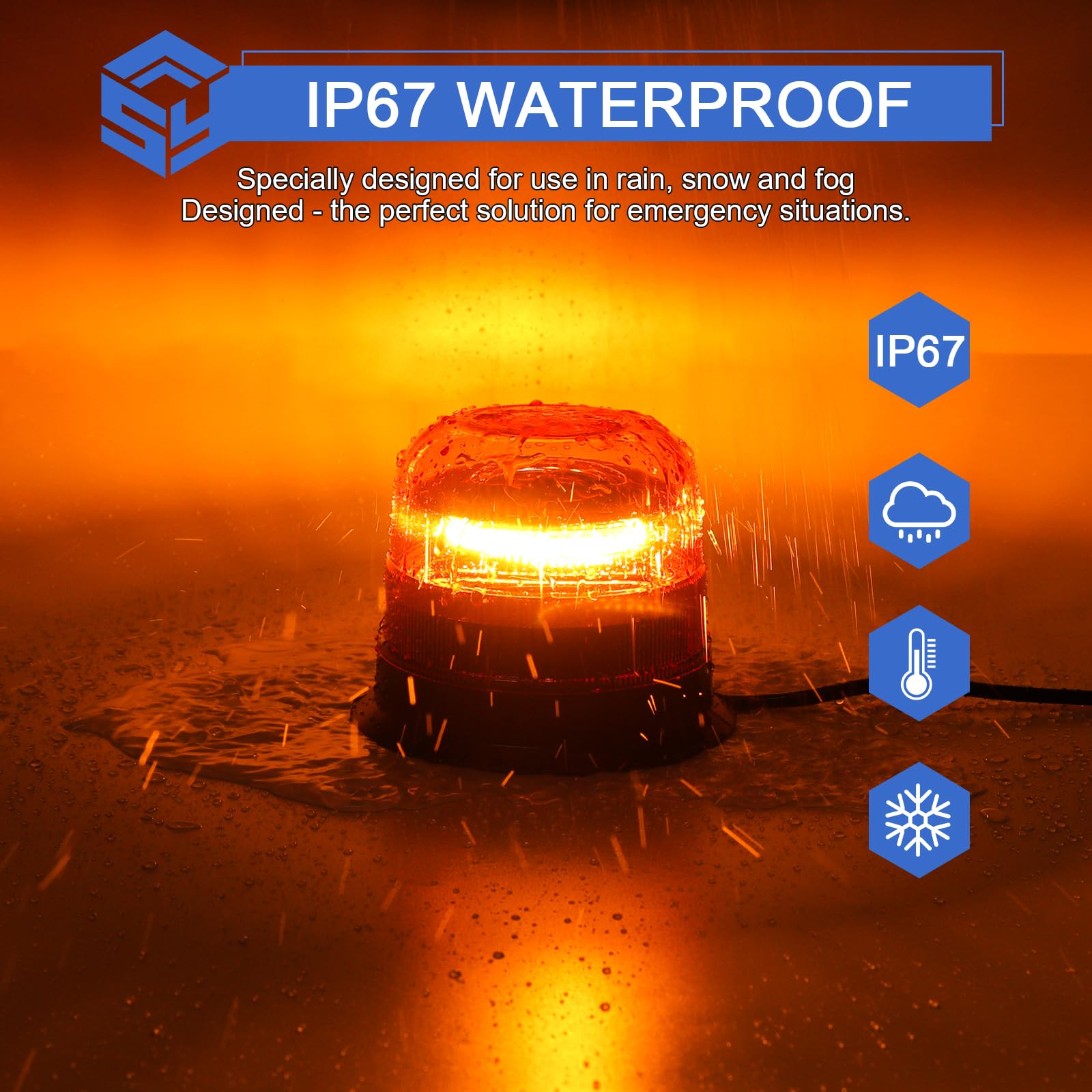 LED zwaailicht B16 Magneet 140km/h | Amber – MT Signalering