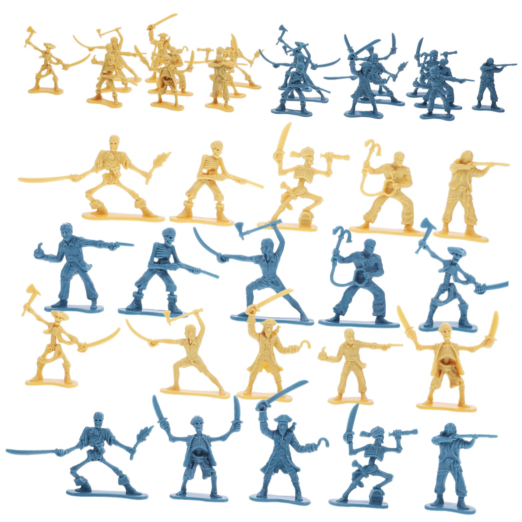BESPORTBLE 100PCS Pirate Soldier Model Action Figures Set for Boys Miniature Military Toy Accessories for Scene Decoration and Play