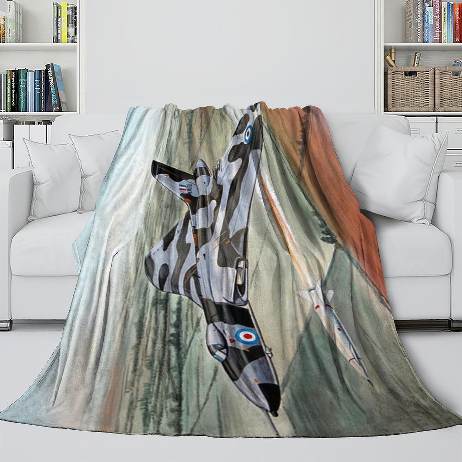 Lxhaspieo Style-21 British Avro Vulcan Bomber Cozy Blanket - Military Blanket For Sofa Bed Chair Crib - Blanket For Birthday Gift For Hubby Boyfriend Girlfriend Neighbor All Seasons 50X60inch(127X152cm)