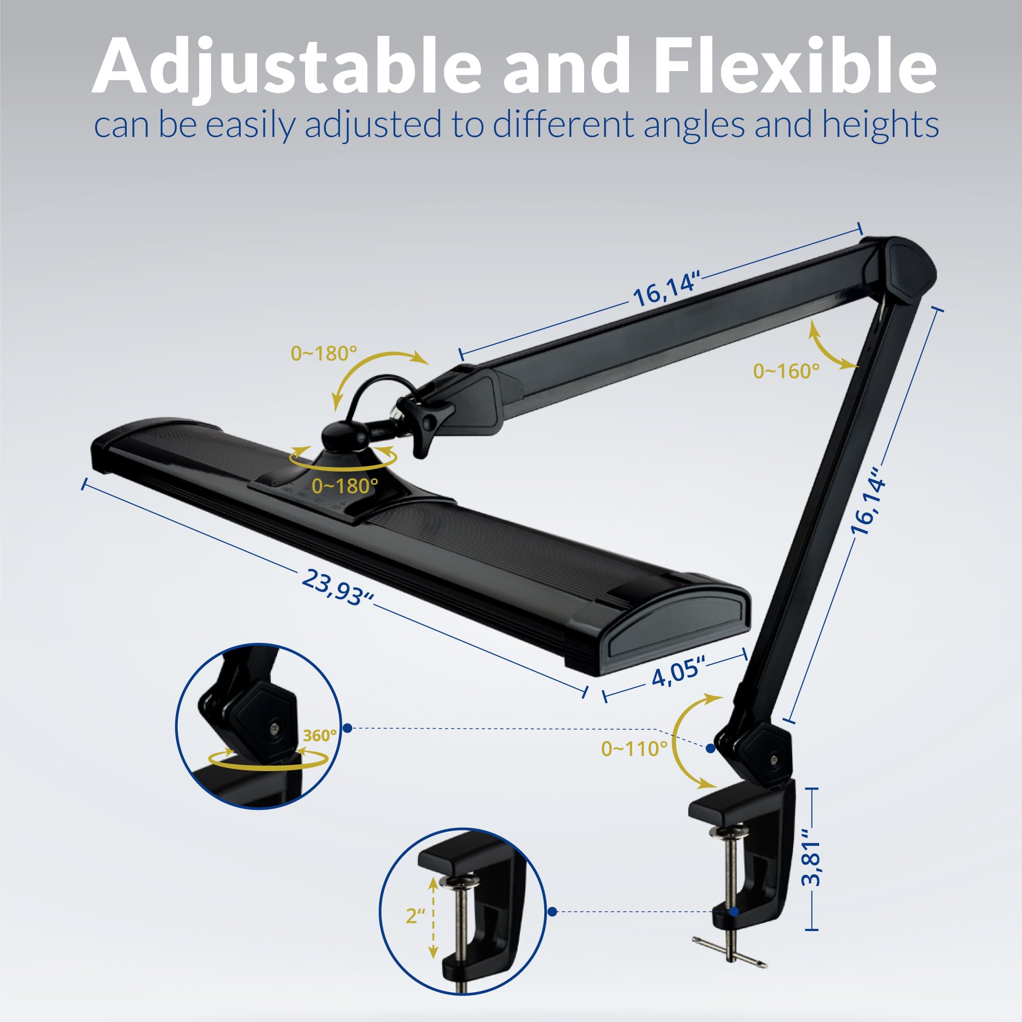AzarPixel 2300 Lumens Ultra Bright LED Desk Lamp – Professional