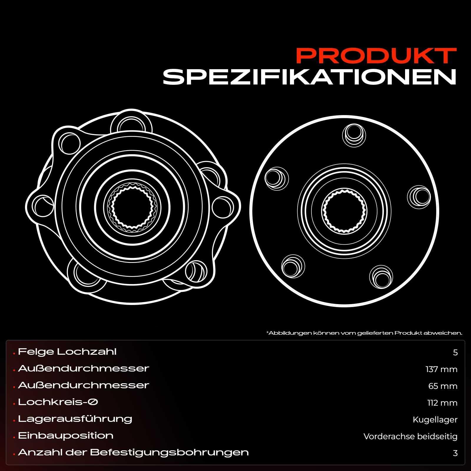 Frankberg 1x Radlager Vorderachse mit integriertem ABS-Sensor Kompatibel mit A3 8P1 Octavi.a II 1Z3 Leon 1P1 Toledo III 5P2 Q2 GAB GAG TT FV3 FVP Altea 5P1 Replace# 1K0498621