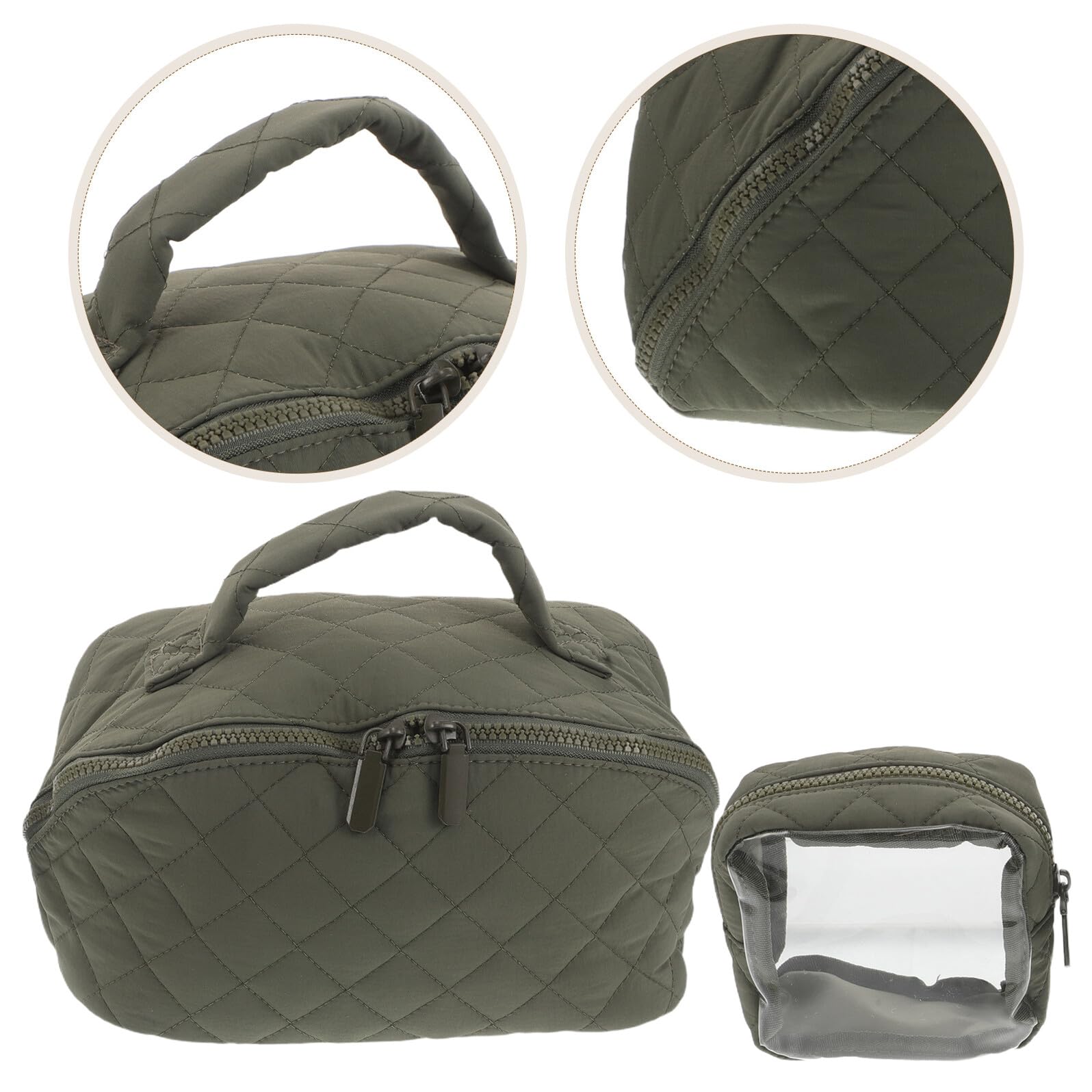 Borsa Cosmetici da Viaggio Donna Grande in Dacron Nera con Manico | Sezioni Multiple e Scomparto Principale Capiente, per Weekend e Palestra, Design Semplice ed Elegante