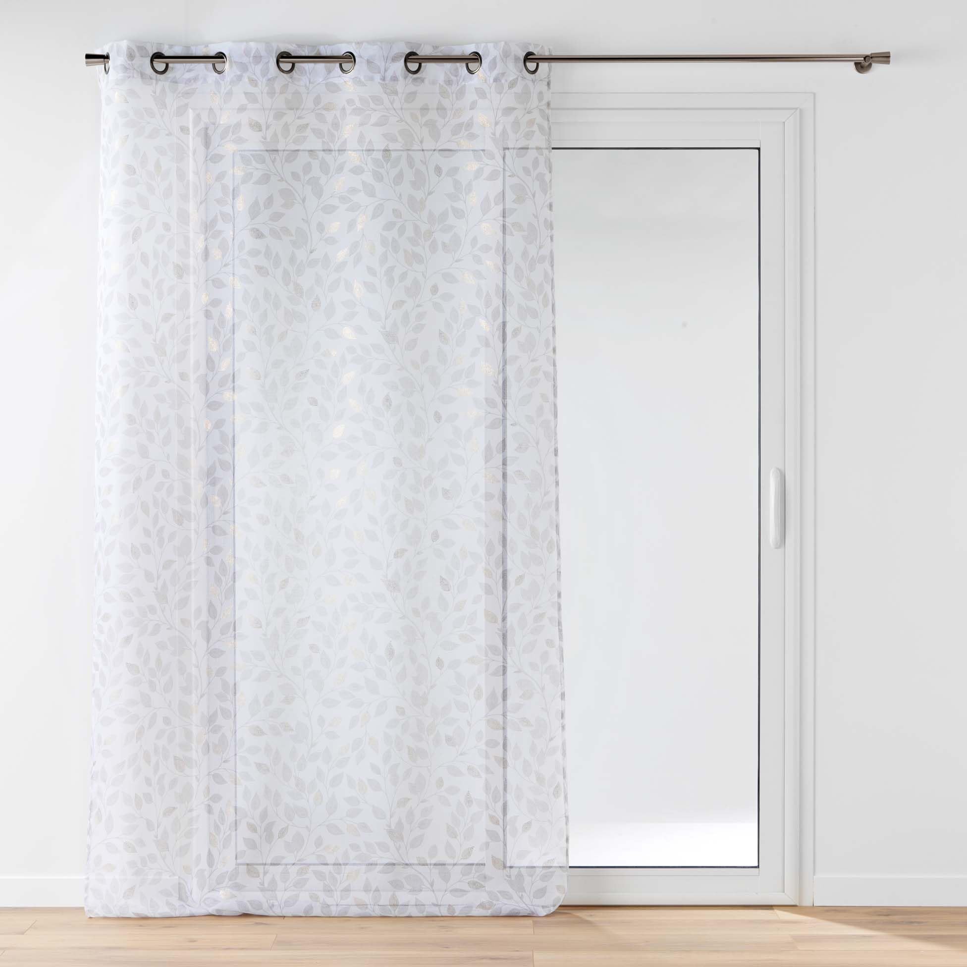 Douceur d'Intérieur, Duchess Sandblasted Metallic Printed Eyelet Curtain 140 x 280 cm