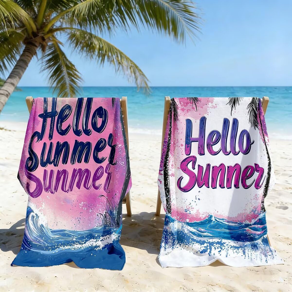 Ręcznik plażowy z mikrofibry, zestaw 2 dużych ręczników kąpielowych 100x200 cm, szybkoschnący ręcznik kąpielowy krajobrazowy, ręczniki plażowe, sportowe ręczniki z mikrofibry do podróży-3880