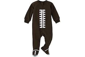 5t Boys Christmas Pajamas: Baby One Piece and Toddler Football Footie Pajama, Fleece
