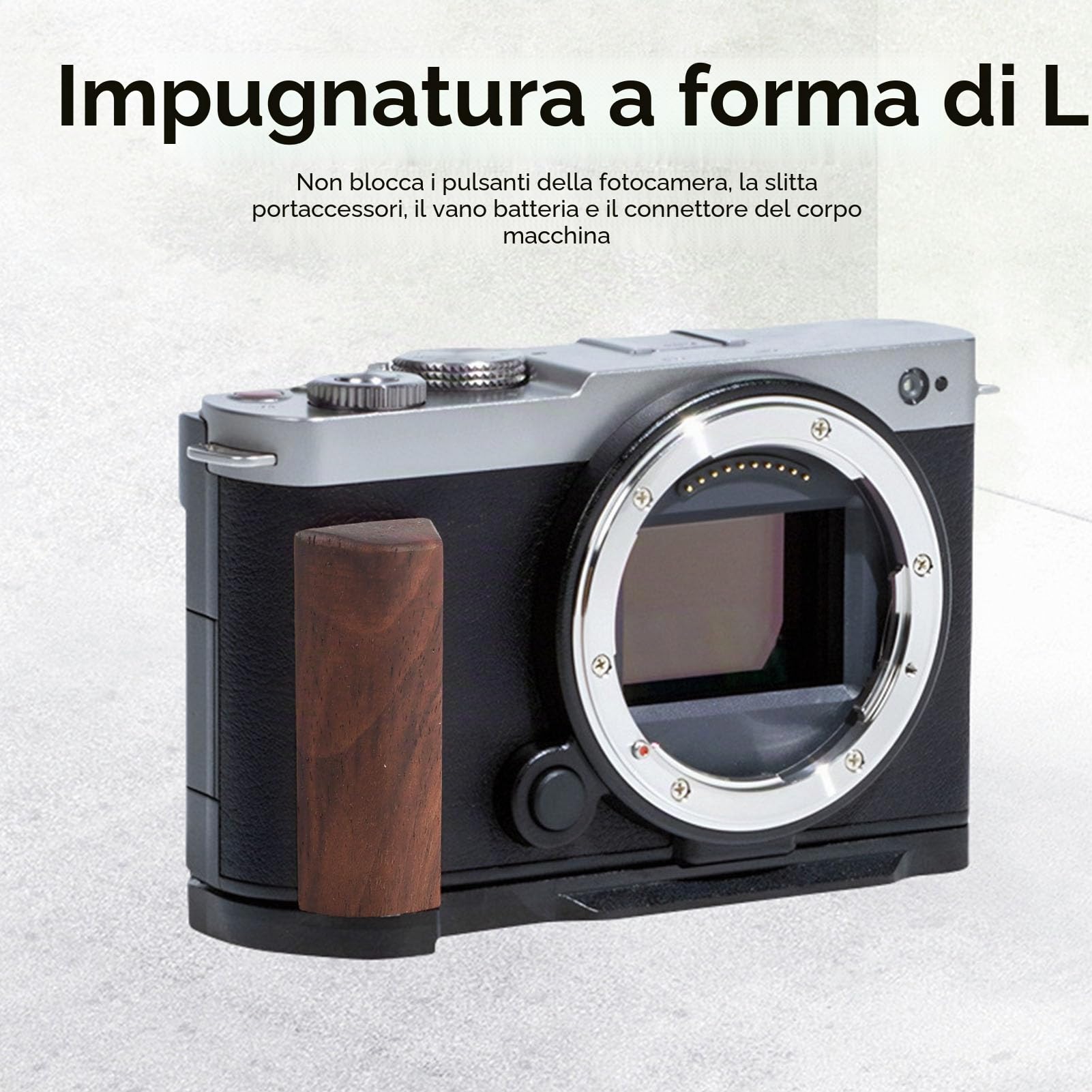 Impugnatura per Fotocamera LUMIX S9, Impugnatura a Forma di L con Piastra a Sgancio Rapido Incorporata per Arca, Foro per Vite da 1/4 di Pollice, Staffa a L Antiscivolo in Lega