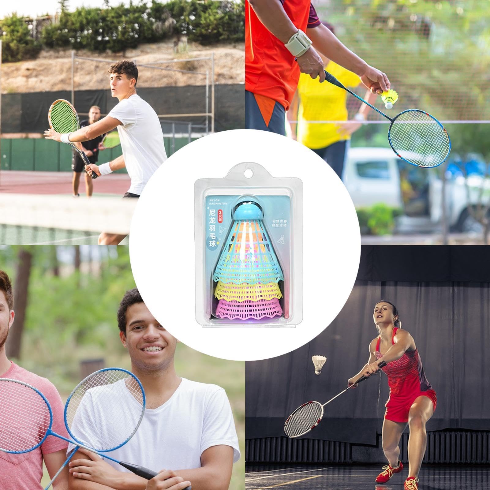 Illumina il badminton, il badminton a LED | Volani da badminton con illuminazione a LED - Badminton colorato 3X nylon ad alta elasticità per giochi da giardino, giocattoli sportivi per interni all'ape