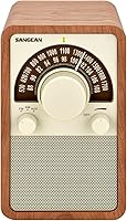 Sangean WR-15WL AM/FM Tabletop Wooden Radio in Walnut - Premium Analog Tuner with Rich Bass & Elegant Design