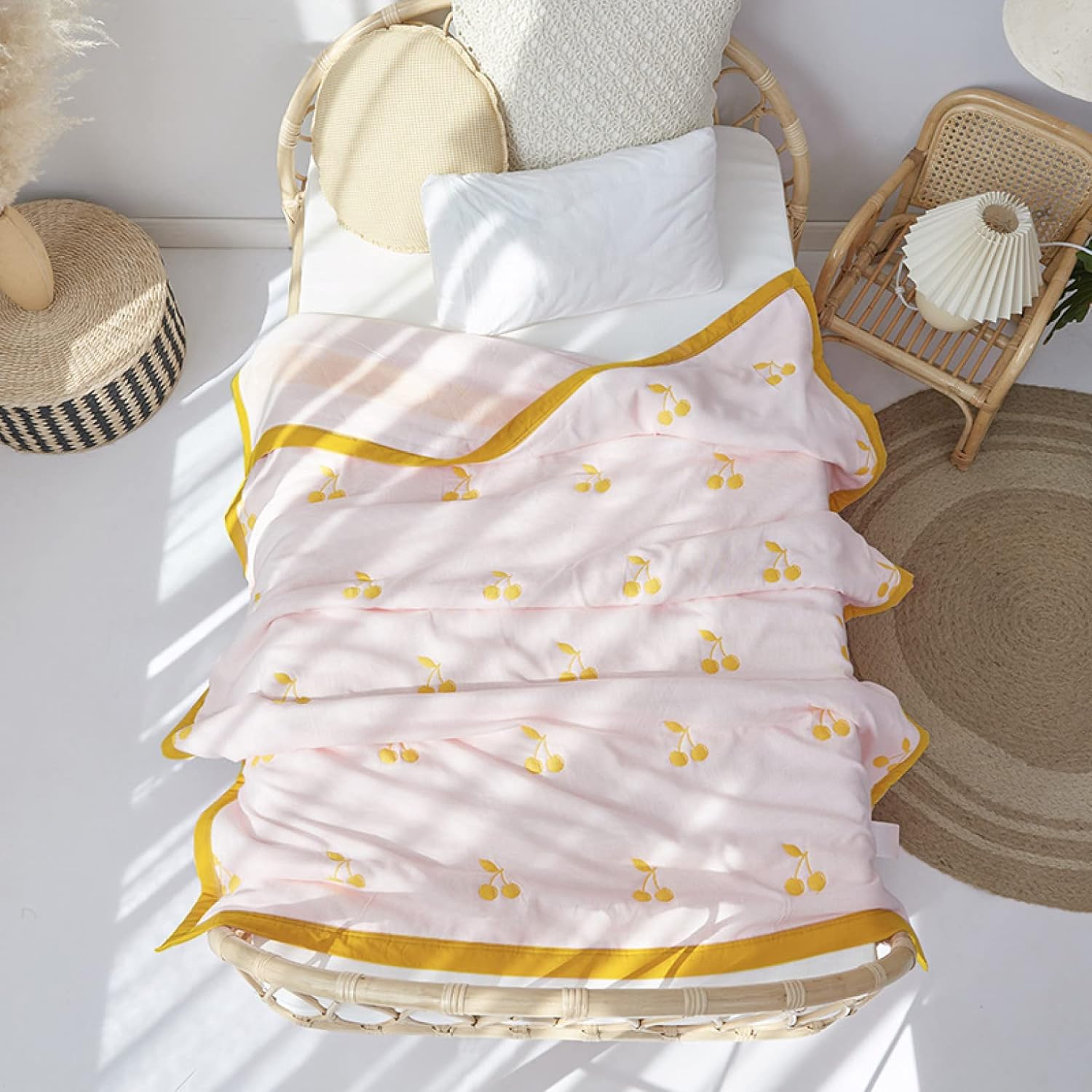 西川　ニシカワ　ガーゼケット(RR00121016) クオリアル ガーゼケット 綿100% 日本製 （シングル）約140×190 ピンク