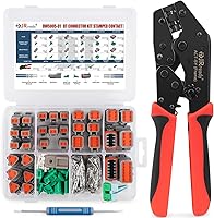 Vista 1 de JRready DT Kit de conectores Deutsch, conectores impermeables IP68 de 2, 3, 4, 6, 8 y 12 pines, herramienta de crimpado Deutsch, pines estampados