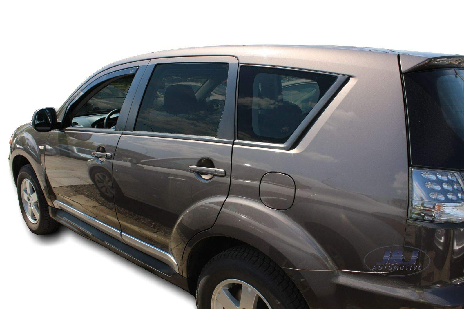 J&J AUTOMOTIVE Windabweiser passend für Mitsubishi Outlander 2 5-Türer 2007-2012 2tlg, Heko Regenabweiser Vorne Getönt Dunkel Passform
