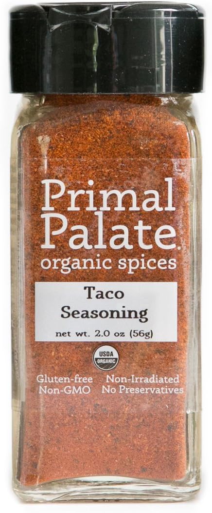 Primal Palate Organic Spices Taco Seasoning, Certified Organic, 2.0 oz Bottle