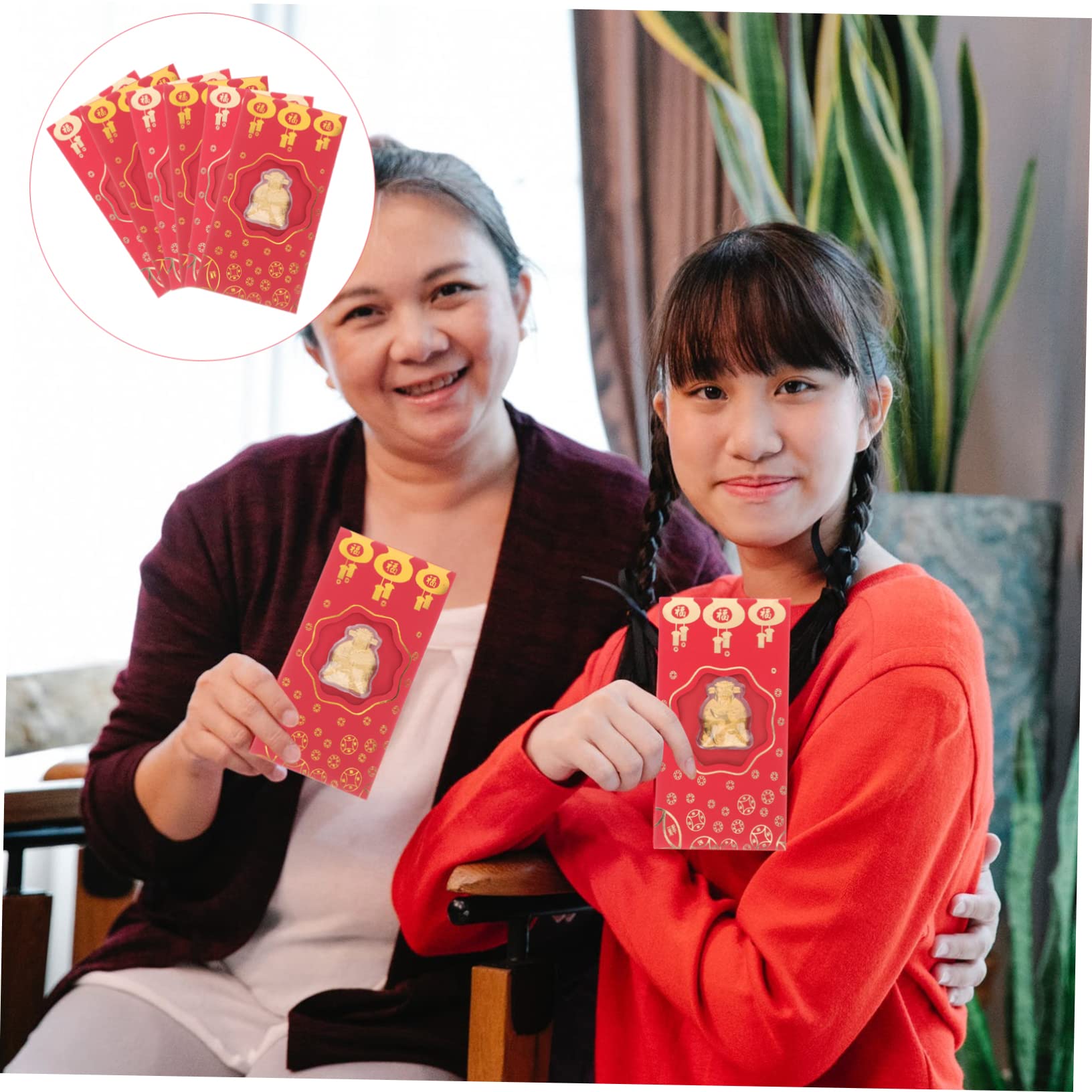 SEWACC 40 Piezas Sobre Rojo Del De La Riqueza Sobres Rojos Del Año Del Conejo Zodiaco 2023 Sobres Rojos Chinos Hong Bao Chino Decoración Lai Ver De Dinero Hoja De Oro