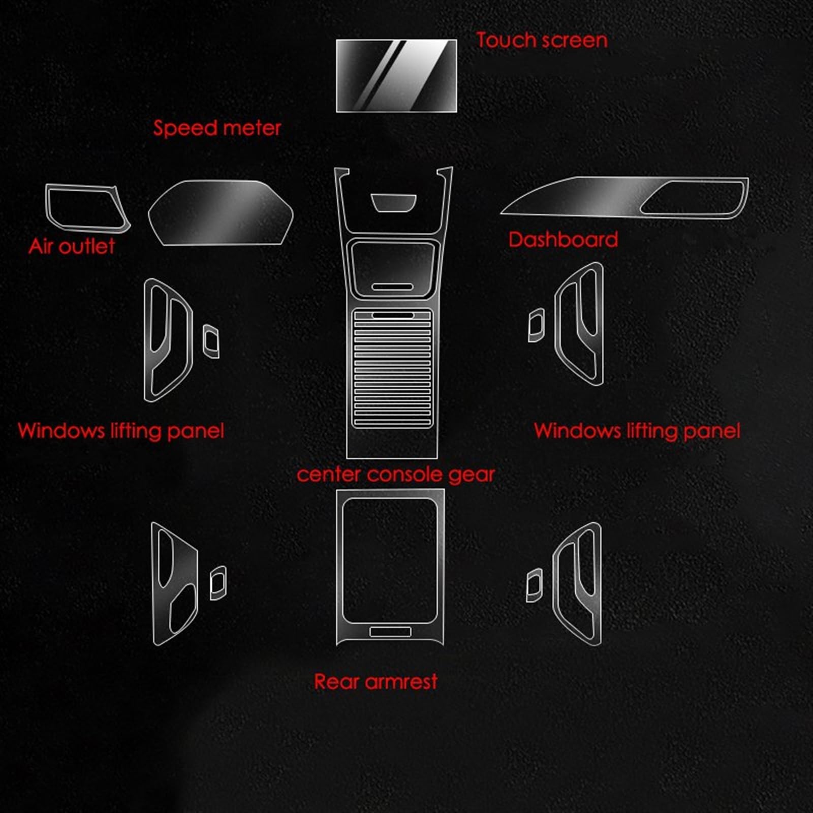 Autoschutzfolie Auto Innen Aufkleber Film Für Lincoln Für Continental 2017-2022 2021 2020 2019 2018 Center Konsole Sreen Getriebe Tür Windows Hebe Panel(2017-2022 Right Hand Driver)