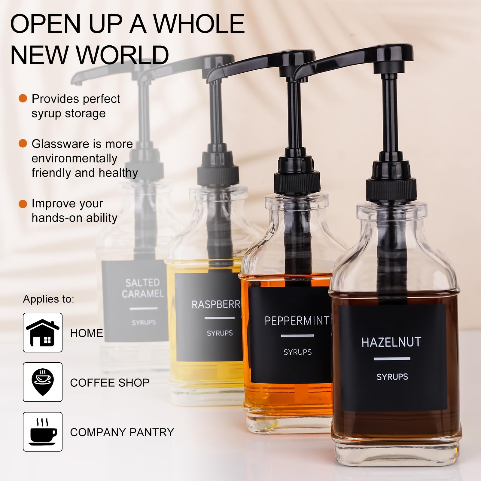 Amazon | Guiqulai コーヒーシロップディスペンサー 4個パック