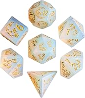 Vista 46 de UDIXI Juego de dados de vidrio prisma, 7 dados de vidrio arcoíris esmerilado para juegos de mesa RPG (prisma arenado)