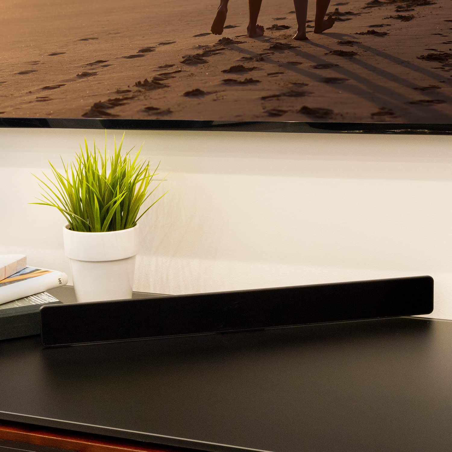 UltraPro Antenne TV numérique HD amplifiée d'intérieur à Profil Fin, Design Moderne de Bar, amplificateur de Signal Longue portée, Prend en Charge 4K 1080p VHF UHF HDTV, Compatible Smart TV, Noir