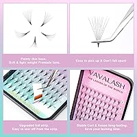 Vista 4 de Extensiones de pestañas 3D, 4D, 5D, 6D, 8D, 9D, 10D, espesor 0,070,1 CD, rizadas, pestañas de tallo medio y largo, unidas con calor, prefabricadas