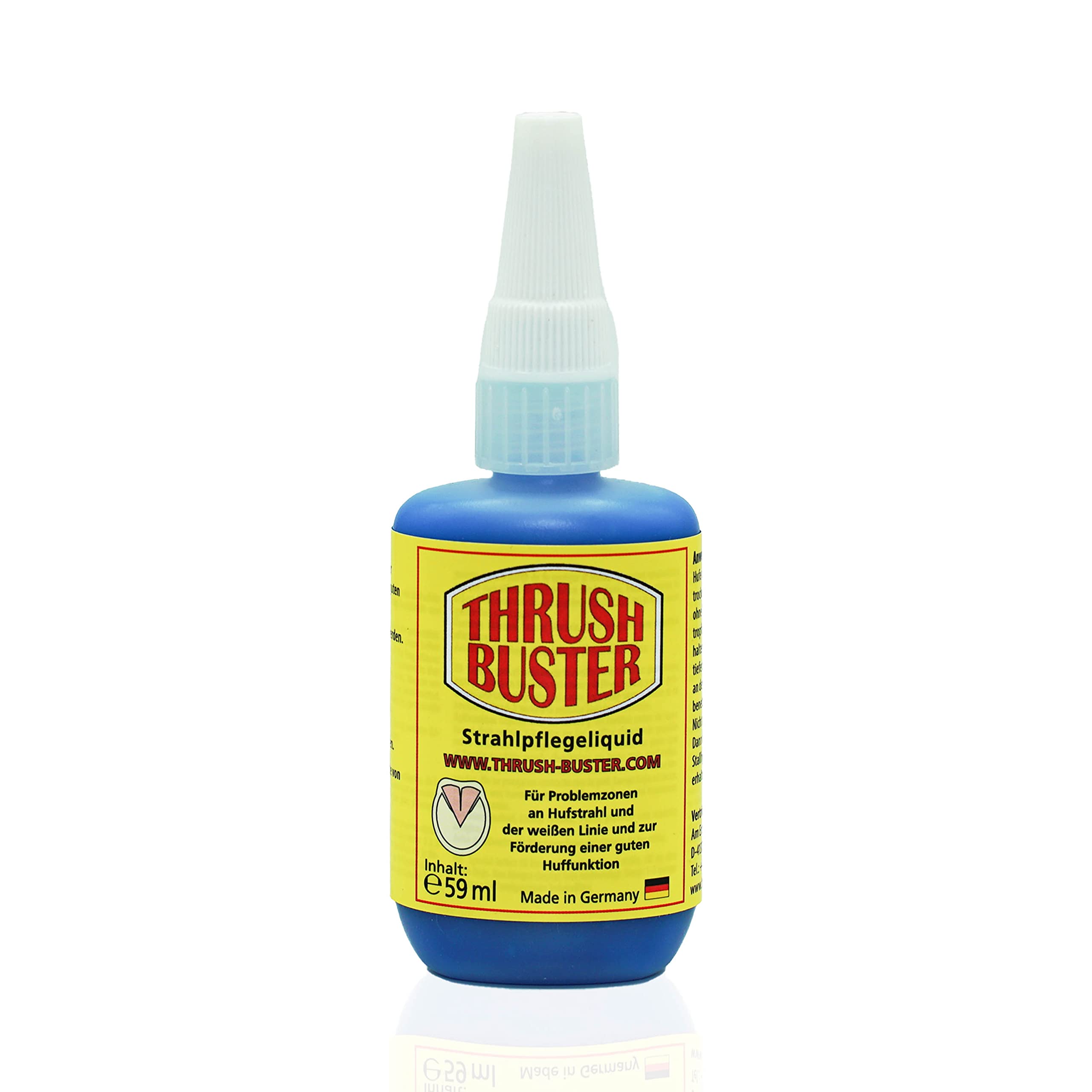 Thrush Buster Liquid Spezial, Hufpflege für Pferde, Intensive Strahlpflege bei Strahlfäule am Hufhorn mit hornfestigender Wirkung, leichtes auftragen, ohne Biozid, Anti-Doping (59ml)