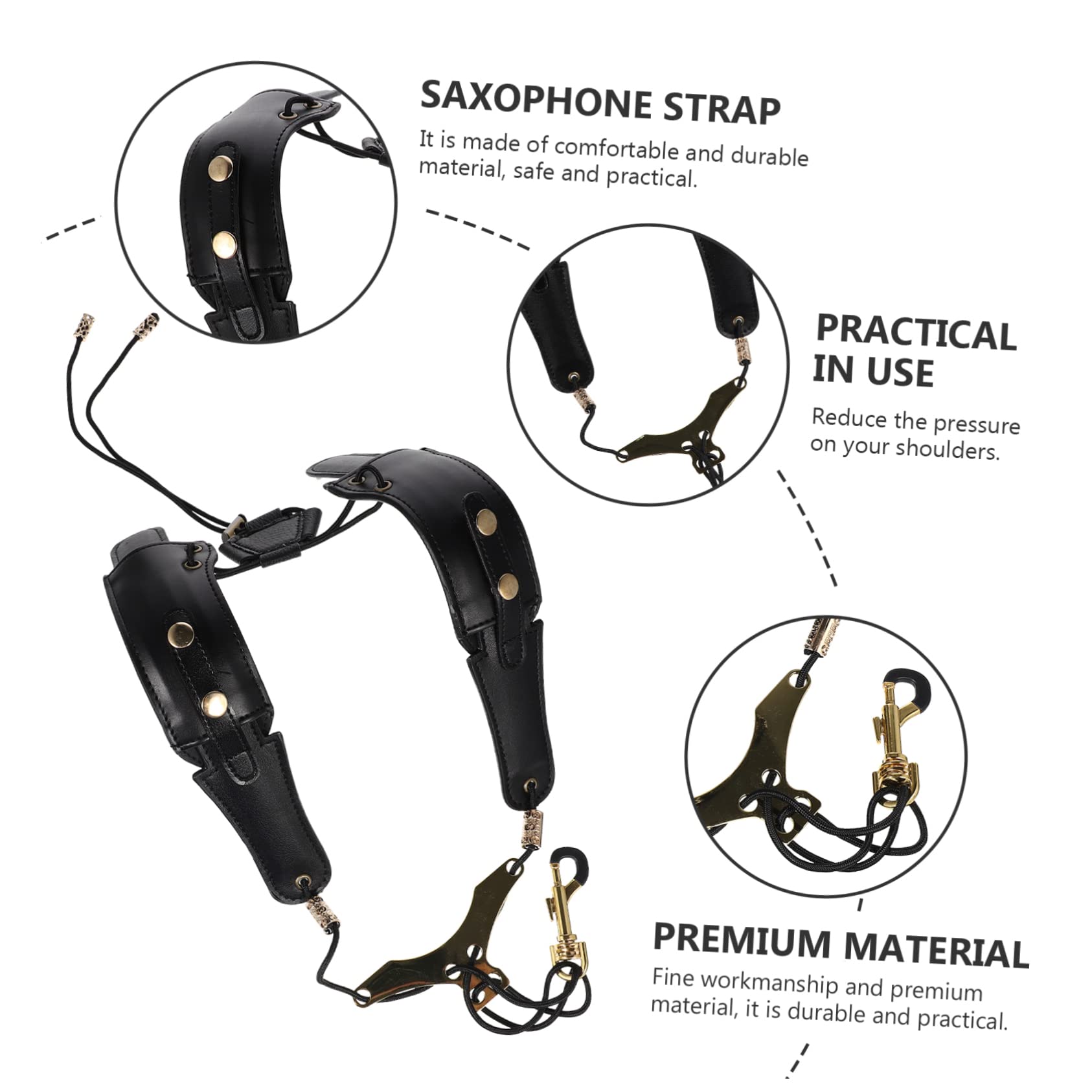 TOYANDONA Tracolla Imbottita Per Saxofono Cinghia Traspirante Per Soprano Tenore e Baritono Supporto Ergonomico Per Musicisti Professionisti e Principianti