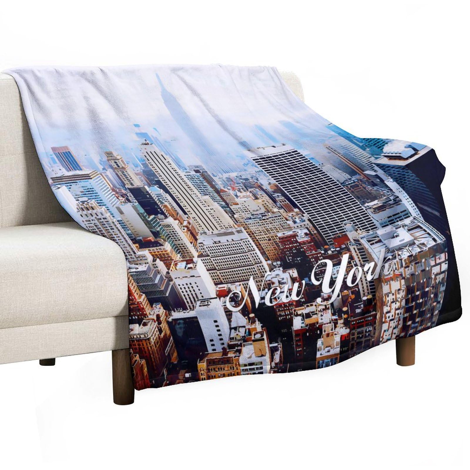 Couverture polaire voyage et camping plaid New York pour canapé