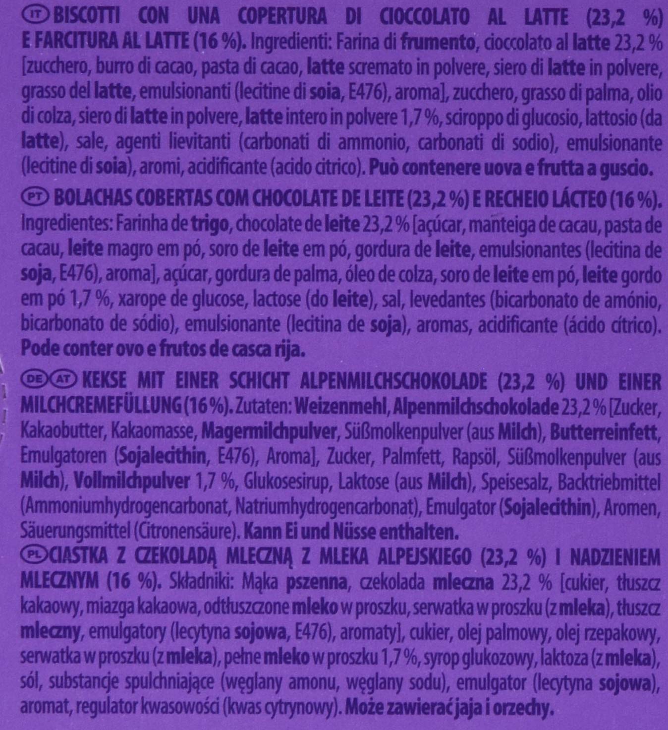 Milka Choco Minis – Mini Stars – Schokoladen-Kekse mit Milchcrème und zarter Alpenmilch-Schokolade – 16 x 185 g