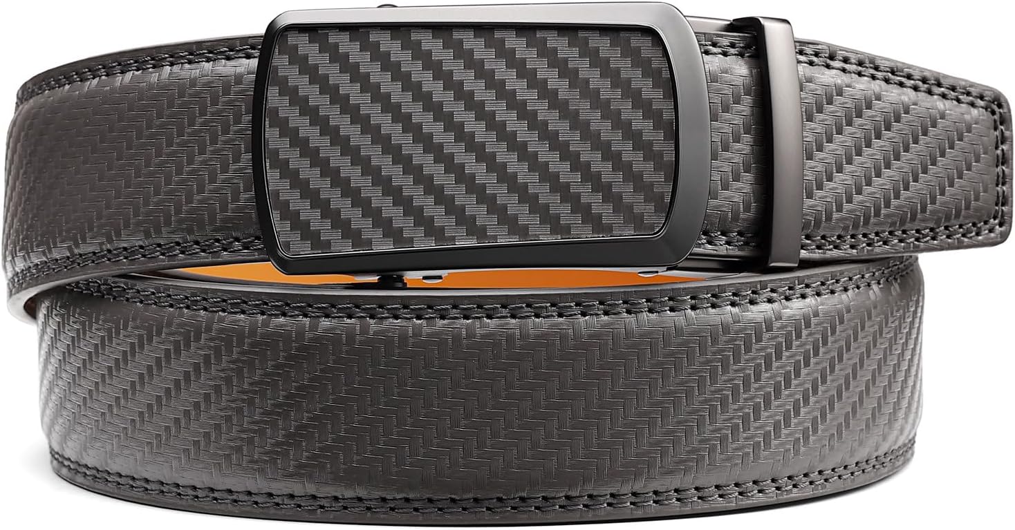 Founders & C Ratchet Belts for Men-Black/Brown Belt Leather 1 3/8" for Casual Dress-Micro Adjustable Belt - Image 5