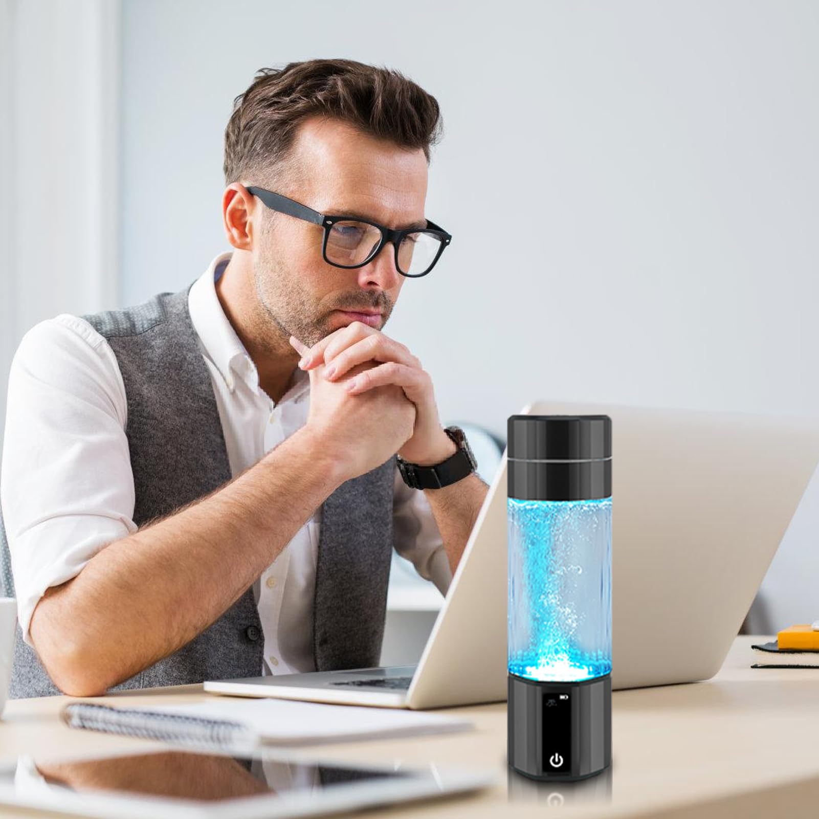 Bottiglia di acqua idrogeno 9800ppb elettrolisi rapida 208ml ionizzatore acqua alta concentrazione idrogeno ricca tazza di acqua per ufficio domestico