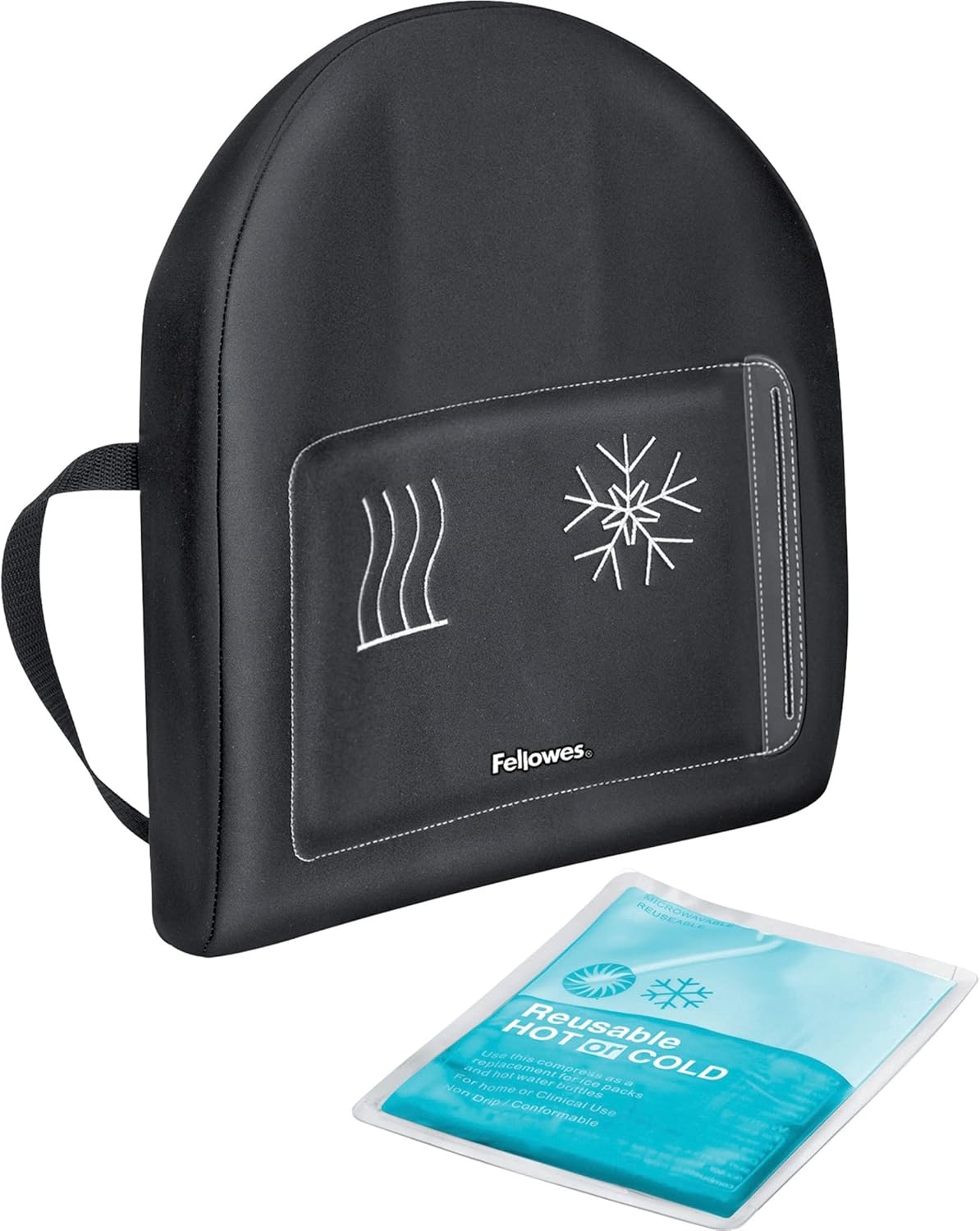 Fellowes Heat and Soothe Back Support, Black (9190001)
