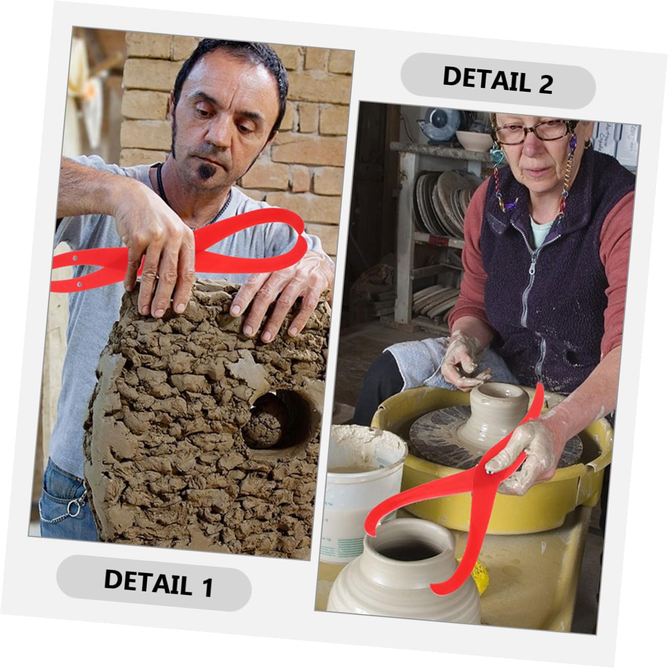 Housoutil 2 series Herramientas Para Arcilla Calibradores Herramientas Para Modelar Arcilla Herramienta Para Esculpir Arcilla Herramienta Para Medir Arcilla Herramientas Para 3 piezas*2