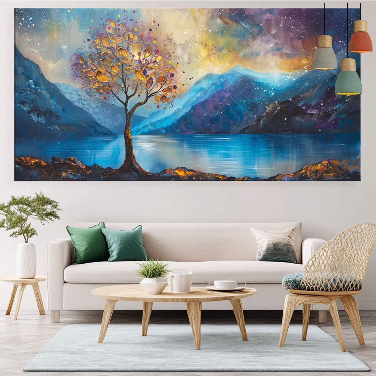 Diamond Painting Abstrakt Diamond Painting Erwachsene Baum Bastelset Kinder ab 6 Jahre Mosaikherstellung Kreatives Geschenke für Mädchen Anfänger, Diamant Strass Arts Craft Zimmer Deko 70x140cm Y5-949