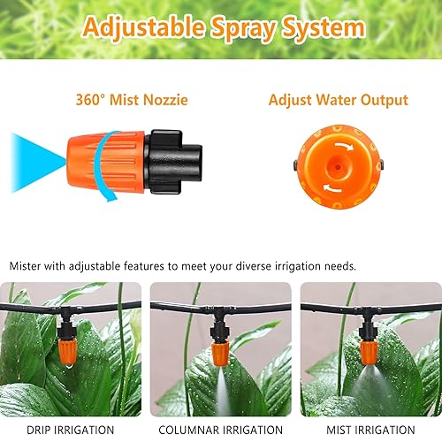 Miniatura 4 de Kit de accesorios de riego por goteo para tubos de 14 pulgadas, 240 conectores de línea de goteo para sistemas de goteo, boquillas, micro goteo,