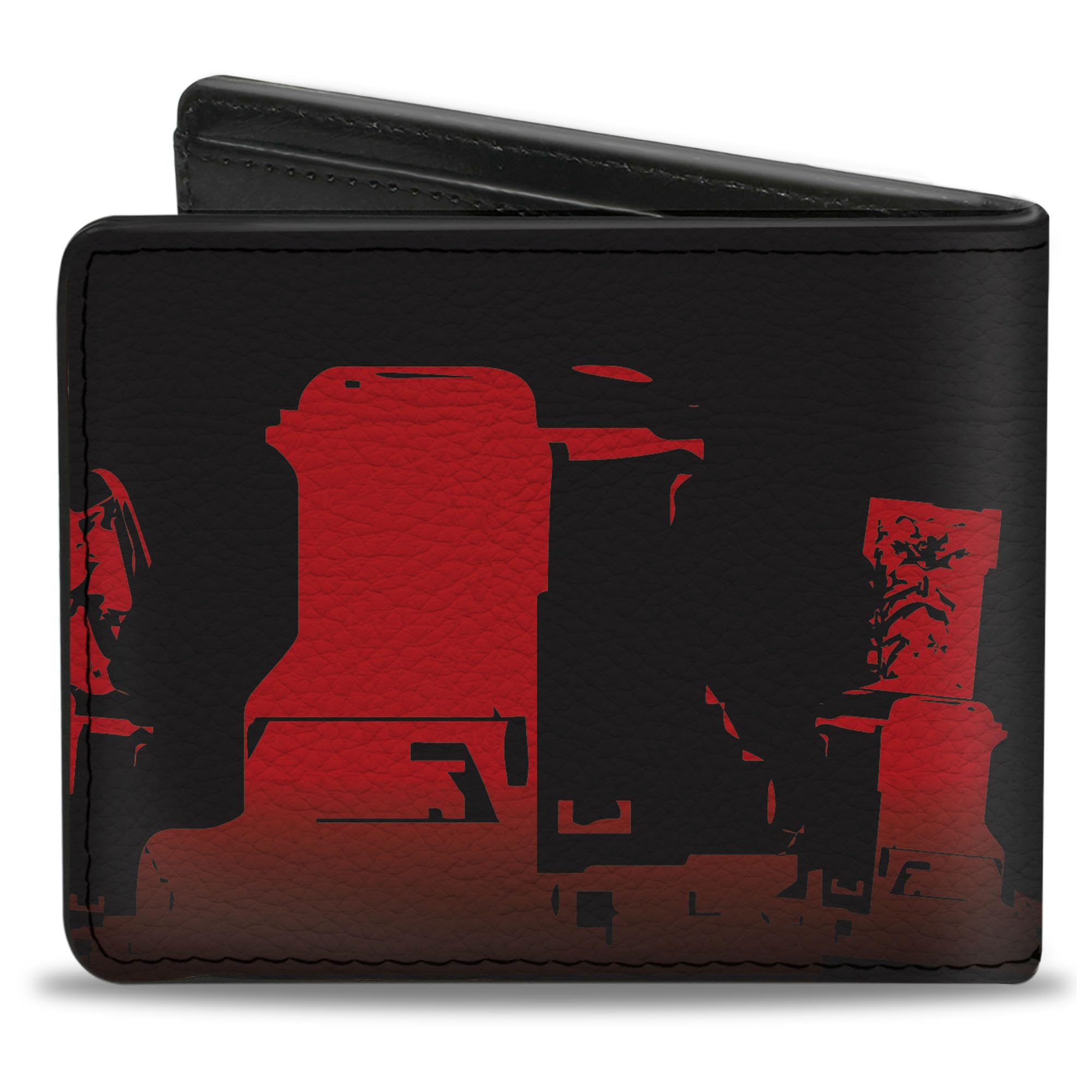Buckle-Down Men's PU Bifold Wallet-Graveyard Black/Red, Multicolor, 4.0