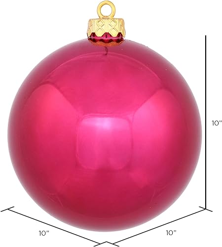 Miniatura 101 de Vickerman Esfera de adorno de Navidad de 10 pulgadas con acabado de caramelo, plástico inastillable, resistente a los rayos UV, decoración de árbol