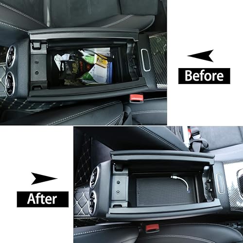 Miniatura 2 de CHEYA Caja de almacenamiento para reposabrazos de consola central para el interior del automóvil, organizador para Mercedes Benz Clase A W177 A180