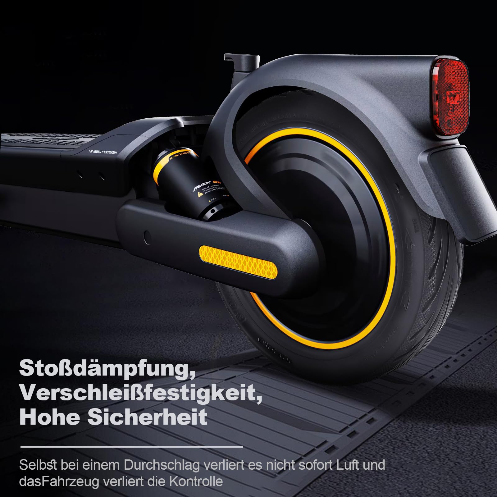 60/65-6,9 Tubeless Reifen mit Ventil für Ninebot Max G2/G2D/G2E/G65/F3/F3 Pro Hinten Scooter 10'' Ersatzräder Hochelastische Ersatz Reifen mit Live-Kleber Reparierbar Pannensicher (1 Stück)